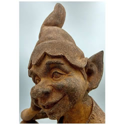 Extra image of Sitting Pixie Garden Ornament - Cold Cast Iron