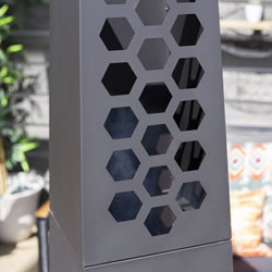 Extra image of Oxford Barbecues Honeycomb Chiminea With Wood Store