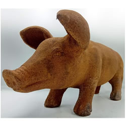 Extra image of Pig Garden Ornament - Cold Cast Iron