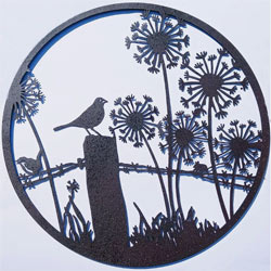 Extra image of Songbird Perching On A Post Wall Plaque