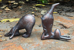 Extra image of Pair of Yoga Bunnies Sculptures