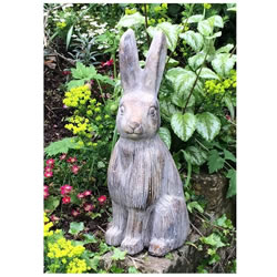 Small Image of Medium Hare Garden Sculpture - Stone Effect