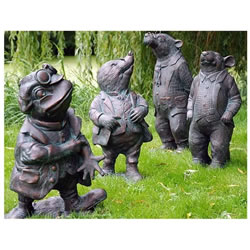 Small Image of Wind in the Willows Garden Sculptures: Toad, Ratty , Mole and Badger