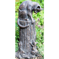 Small Image of Cat and Mouse Large Sculpture with Antique Bronze Hand Finish