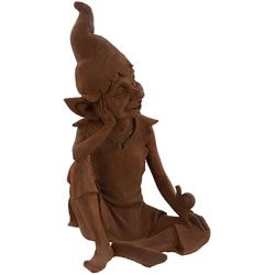 Small Image of Sitting Pixie Garden Ornament - Cold Cast Iron