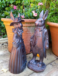 Image of Mr and Mrs Rabbit Garden Ornament