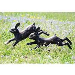 Small Image of Running Rabbits Sculpture
