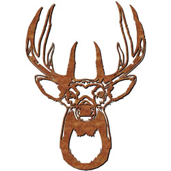 Small Image of Stag Head Rustic Steel Garden Wall Plaque - 75cm Tall
