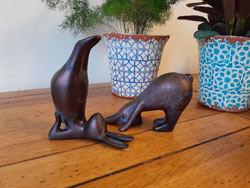 Extra image of Pair of Yoga Bunnies Sculptures
