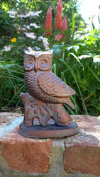 Extra image of Small Owl on Oak Branch Figurine
