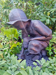 Extra image of Boy Playing with Frog Garden Ornament