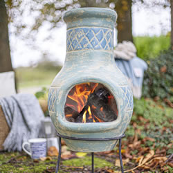 Extra image of Oxford Barbecues Marchum Lumbre Blue Chiminea Patio Heater