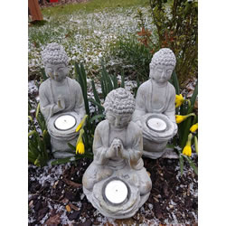 Extra image of Set of 3 Buddha Tealightholders
