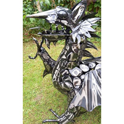 Extra image of Welsh Dragon Garden Ornament Sculpture 85cm long