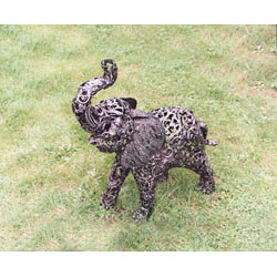 Small Image of 80cm tall Elephant Filigree Metal Sculpture Garden Ornament- Beautifully Made and ideal for your Home, Venue or Garden