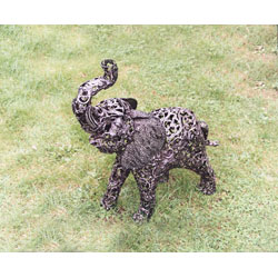 Extra image of 80cm Tall Elephant Filigree Metal Garden Ornament