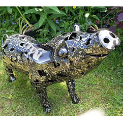 Small Image of Baby Piglet Pig Platework Metal Sculpture, 36 x 60cm