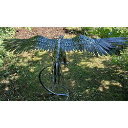 Extra image of Gliding Eagle Metal Bird Sculpture On Stand