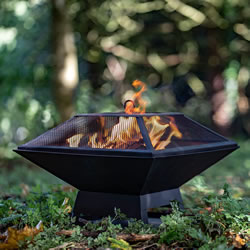 Small Image of Boscastle Square Firepit with BBQ Grill