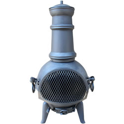 Small Image of Camborne Black Cast Iron Chiminea Patio Heater