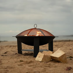 Extra image of Talland Large Steel Firepit with BBQ Grill