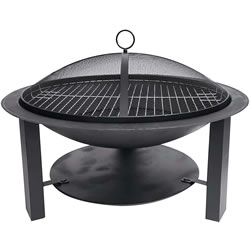 Small Image of Talland Large Steel Firepit with BBQ Grill