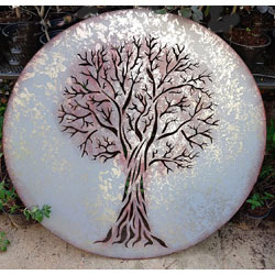 Extra image of Rustic Silvery Metal Tree Of Life Wall Art - 100cm Diameter