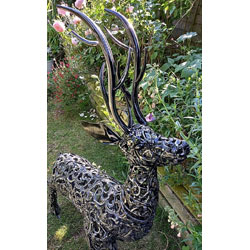 Extra image of Standing Filigree Metal Stag Garden Ornament - 1.2m (4ft)