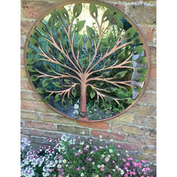 Small Image of Green Leaf Tree Of Life Mirror - 64cm Diameter