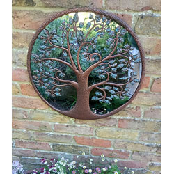 Extra image of Bronze And Green Leaf Tree Of Life Mirror