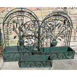 Extra image of Set of 3 Metal Wall Planters, up to 68cm tall