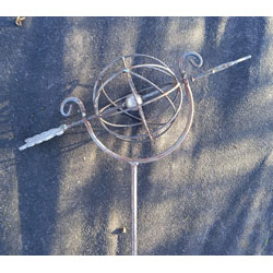 Extra image of Decorative Armillary Globe Border Stake In Sturdy Metal -150cm