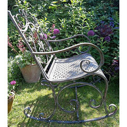 Small Image of Ornate Metal Rocking Chair, 105cm tall