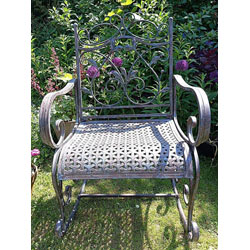 Extra image of Ornate Metal Rocking Chair, 105cm tall