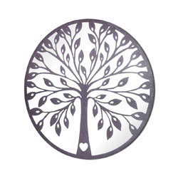 Small Image of 80cm Pewter Coloured Tree of life Mirror Screen with Heart Motif