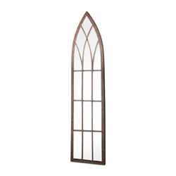 Extra image of Metal Rustic Gothic Arch Slimline Mirror - 1m Tall