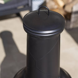 Extra image of Lomas Medium Black Steel Chiminea Patio Heater