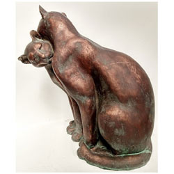 Extra image of Hand Finished Resin Model of Cats Nuzzling with Bronze Patina
