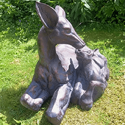 Extra image of Large Doe and Baby Fawn Resin Garden Sculpture