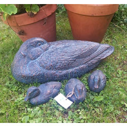 Small Image of Duck and Three Ducklings Garden Ornaments