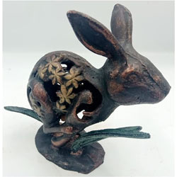 Extra image of Delightful Fret Work Rabbit Ornament