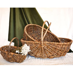 Extra image of Nutley's Beautiful Hand-Made Rustic Willow Triple Trug Wicker Basket Set