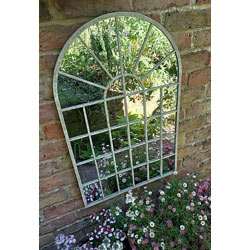 Small Image of Metal Rustic Arched Mirror