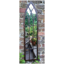 Small Image of Metal Rustic Gothic Arch Slimline Mirror - 1m Tall