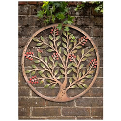 Extra image of Rustic Metal Berry Tree Wall Art Plaque - 60cm Diameter
