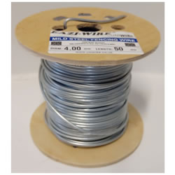 Small Image of 50m Roll of 4mm Diameter Galvanised Mild Steel Line or Straining Wire in a Handy Spool