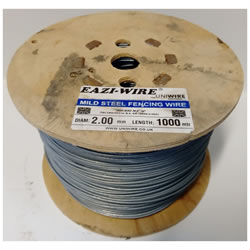 Small Image of 1000m roll of 2mm Diameter Galvanised Mild Steel line or Straining Wire in a Handy Spool
