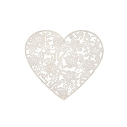Extra image of White Flower Heart Wall Art Screen - 59cm