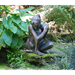 Small Image of Large Ornament Delightful Girl Sitting Decoration Sculpture - 58cm tall