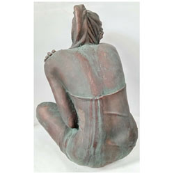 Extra image of Large Ornament Delightful Girl Sitting Decoration Sculpture - 58cm tall